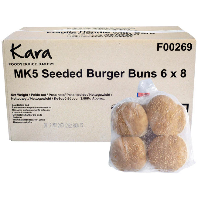 Kara 5" Seeded Burger Bun (F00269) 48pcs