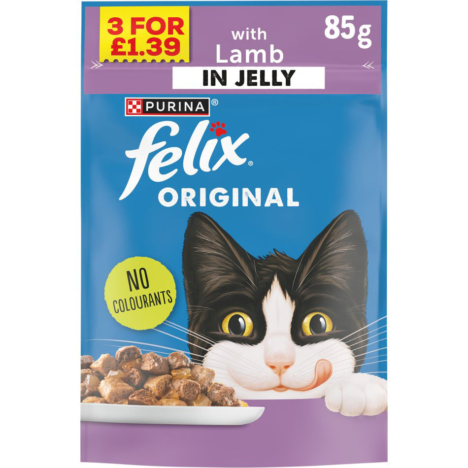 FELIX Original Lamb in Jelly Wet Cat Food PMP 3/£1.39  85g