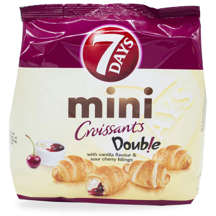 7DAYS Vanilla & Sour Cherry Mini Double Croissant 8x185g