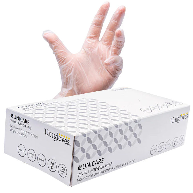 Clear Medium Vinyl Gloves Powder Free 100pcs