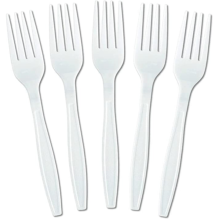 Clear Premium Reusable PS (165mm/6.5") Fork 100Pcs