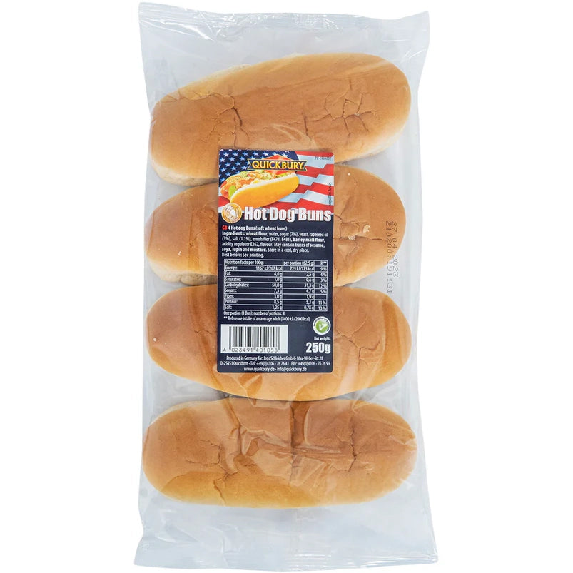 Quickbury Hot Dog Buns 250g
