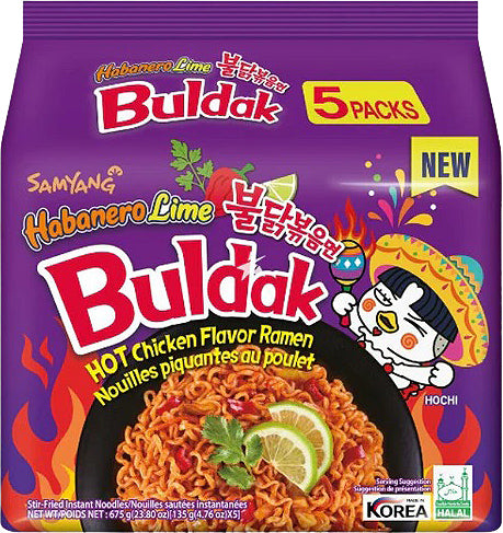 Samyang Buldak Habanero Lime Hot Chicken Ramen 5X140g
