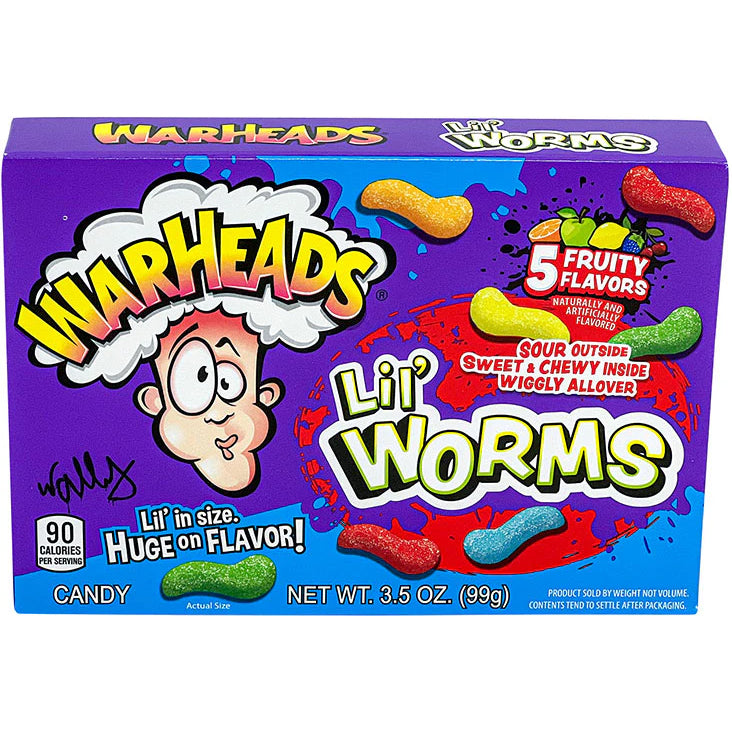 Warheads TB Lil Worms 12x99g (3.5oz)