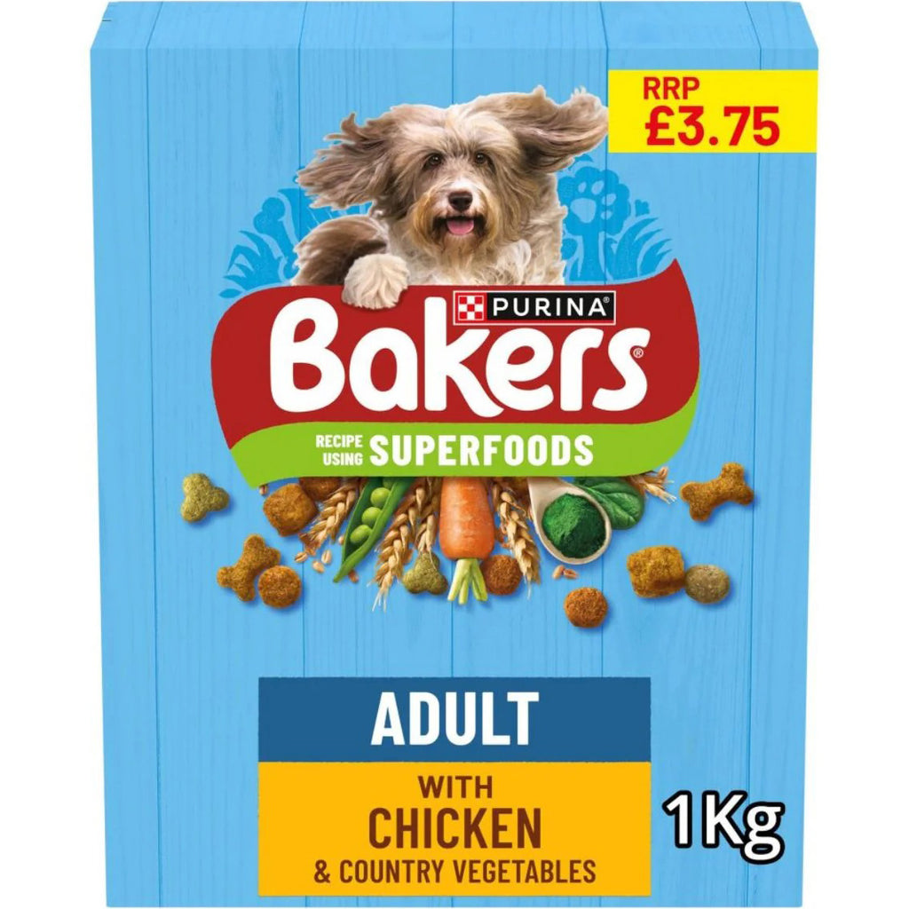 BAKERS Chicken with Vegetables Dry Dog Food PMP ÃƒÆ’Ã†â€™ÃƒÂ¢Ã¢â€šÂ¬Ã…Â¡ÃƒÆ’Ã¢â‚¬Å¡Ãƒâ€šÃ‚Â£3.75 1kg