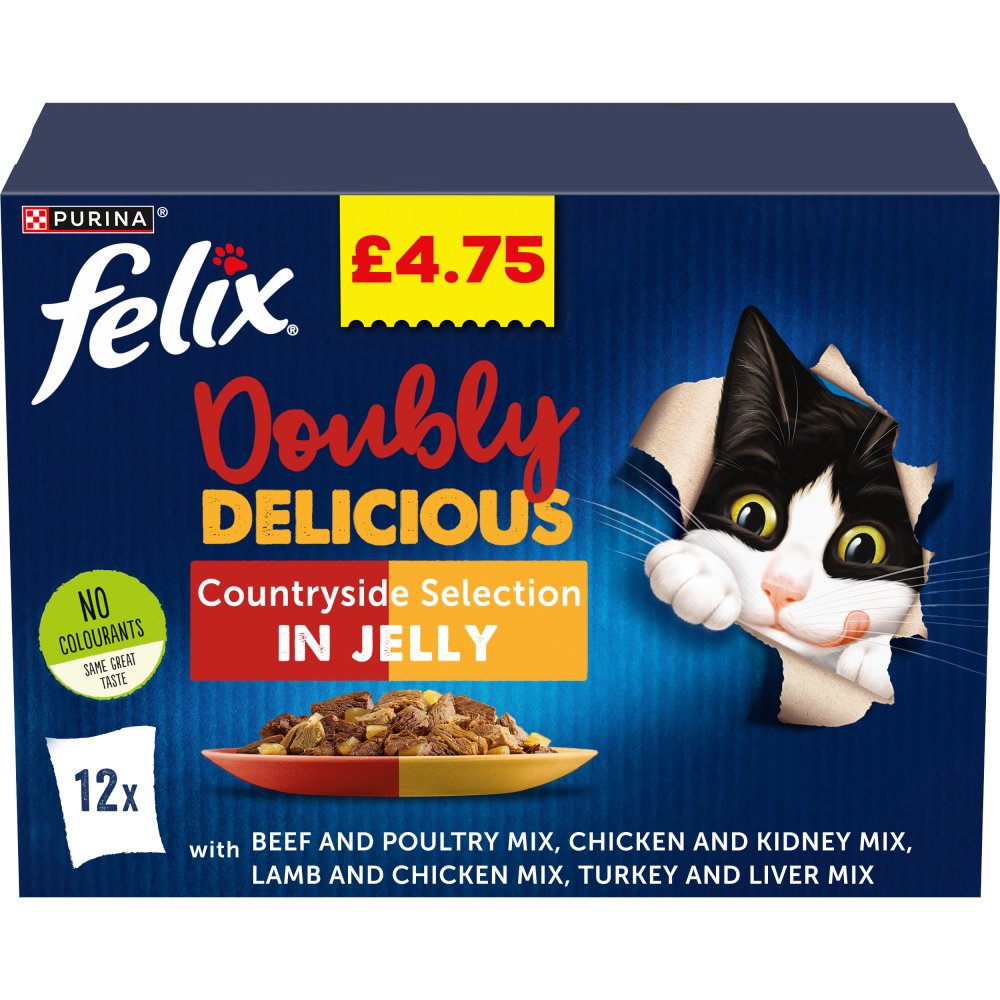 Felix Doubly Delicious Countryside Selection in Jelly PMP £4.75 12x100g