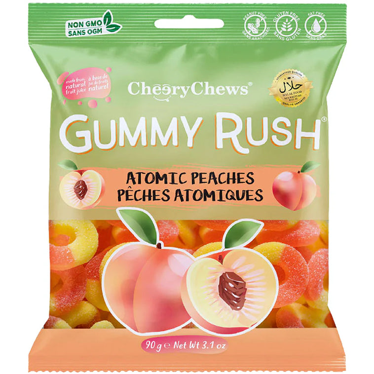 Gummy Rush Atomic Peaches 12x90gr
