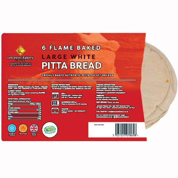 L/B Pitta White Long Bread (6-Pack) 480g