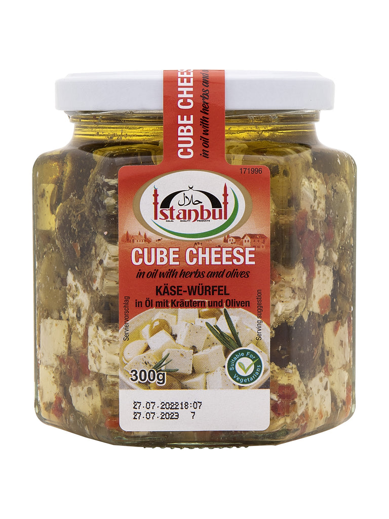 Istanbul W. Cheese Cubes In Oil W/Herbs&Olives(JAR) 300g