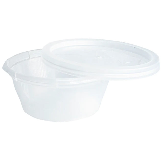 Satco 2oz Microwaveable Plastic Clear Cups With Lids 400Pcs