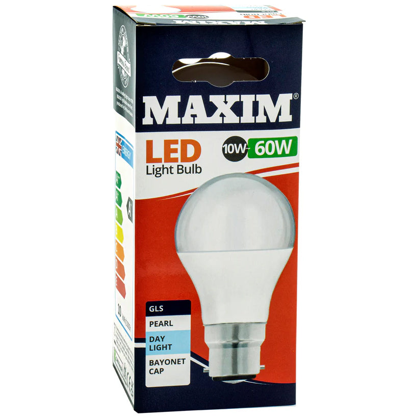 Maxim Led Gls Bc Day Light Pearl Bulb 10w~60w