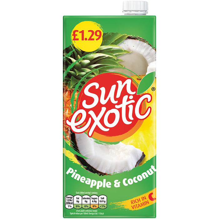 Sun Exotic Pineapple & Coconut Juice Tetra Pak PM £1.39 1L