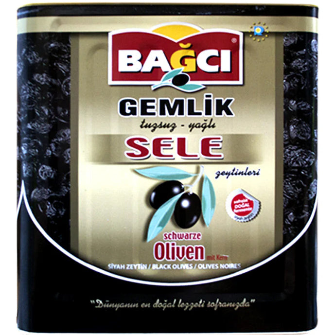 BAGCI Gemlik Yagli Sele Black Olives (TIN) 9Kg