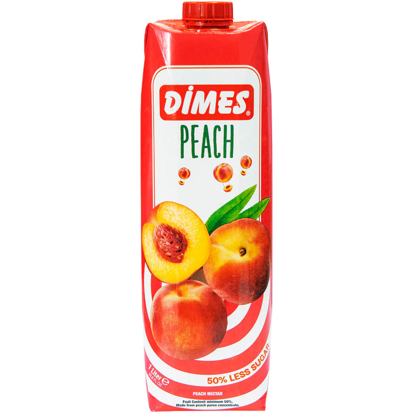 Dimes Peach Nectar Less Sugar Tetra Pack 1L