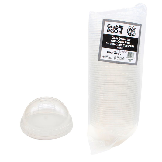 12/16oz (98mm) Smoothie Clear Dome Lids 50Pcs