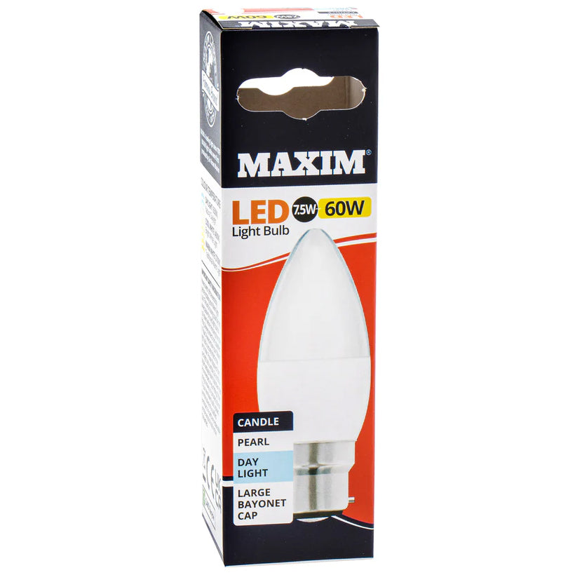 Maxim Led Candle Bc Day Light Pearl Bulb 7.5w~60w