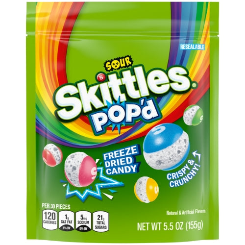 Sour Skittles Pop Freeze Dried Candy 5.5oz