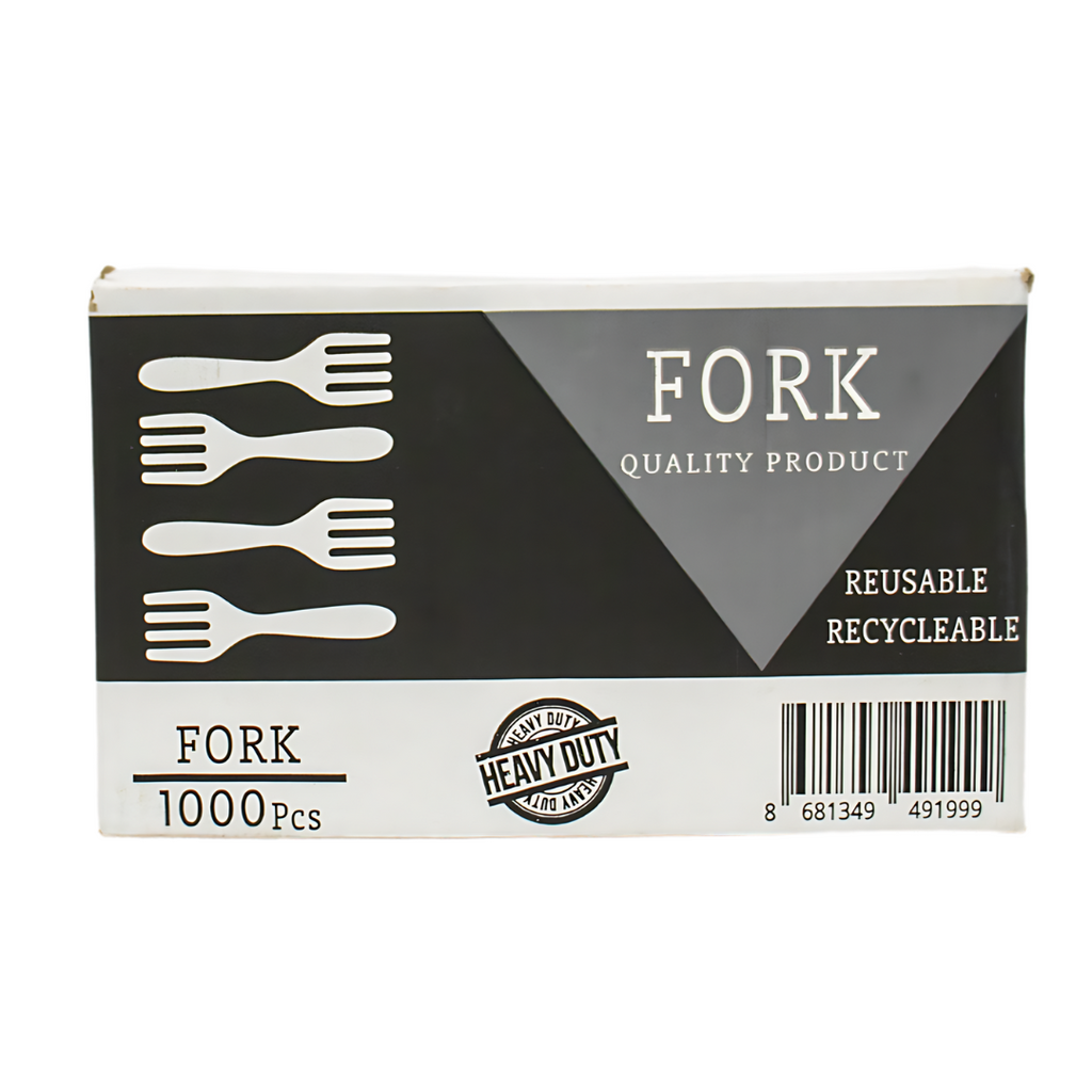 Heavy Duty White PP Deluxe Resusable Forks 50Pcs