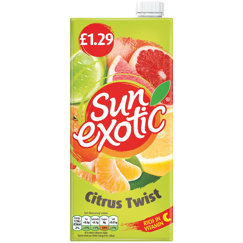 Sun Exotic Citrus Twist Tetra Pak PM £1.29 1L