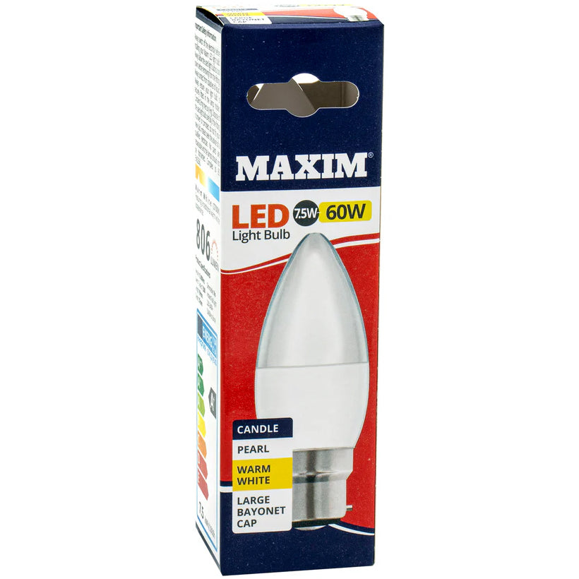 Maxim Led Candle Bc Warm White 7.5w~60w