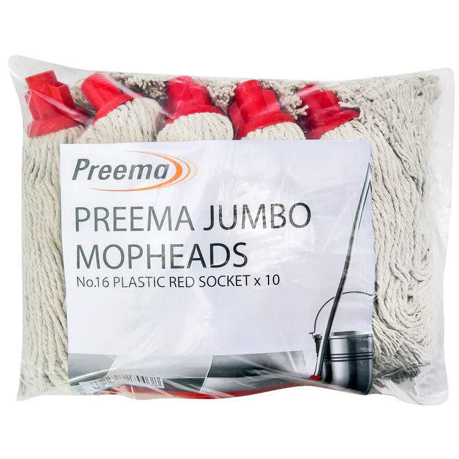 Preema Jumbo Mopheads NO.16 Plastic Red Socket 10pcs
