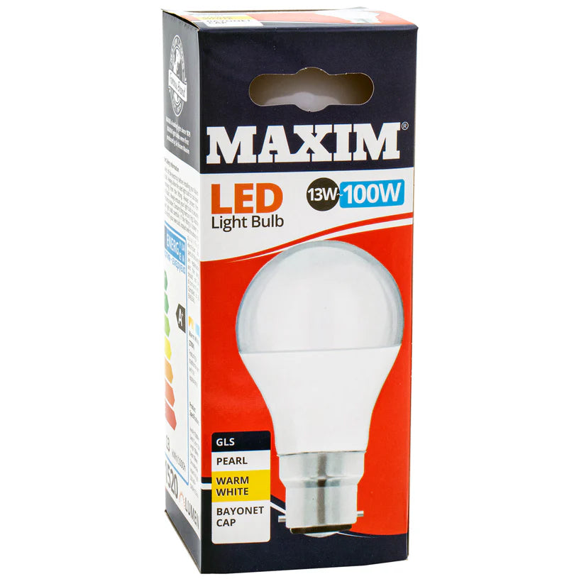 Maxim Led Gls Bc Warm White Pearl Bulb 13w~100w