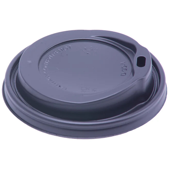 CaterPaper Black Lids (12/16 Oz) 20pcs