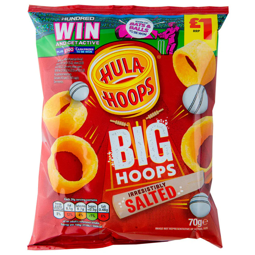 Hula Hoops Big Hoops Salted Crisps PM £1.25 20x70g