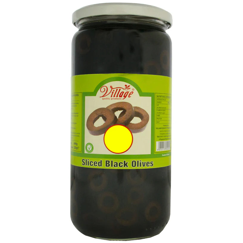 Village Sliced Black Olives (JAR) 720ml