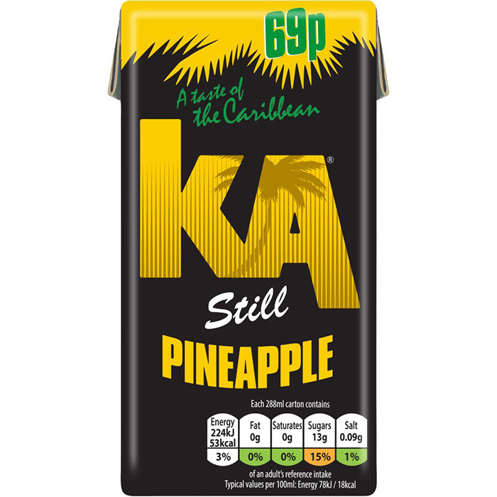 KA Still Pineapple Juice Carton PM 69p 288ml