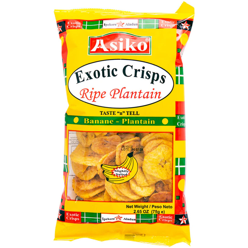 Asiko Exotic Crips Ripe Banane Plantain Slighty Salted 75g
