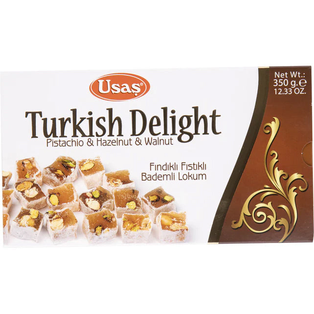 Usas (192) Mixed Nuts Hazelnut-Almond-Pistachio Turkish Delight 350g