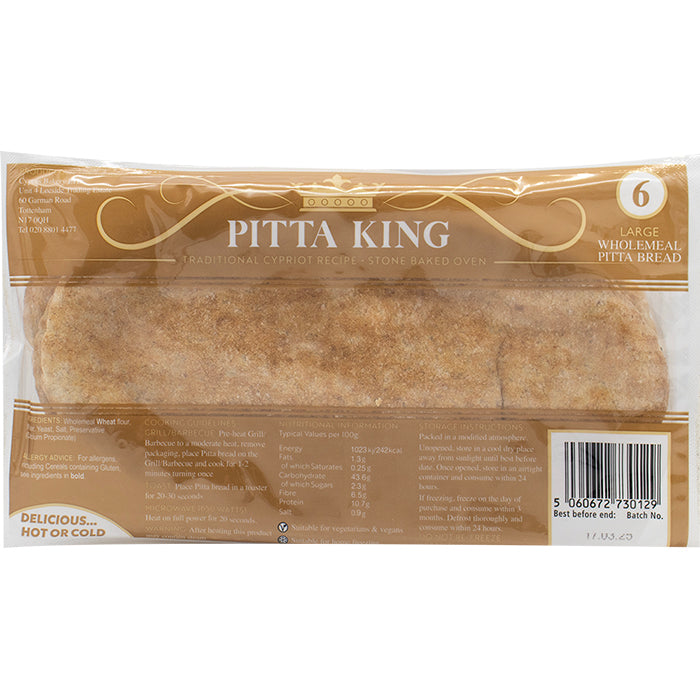 Cyprus Bakery [Pitta King] Large Wholemeal Pitta Bread 6pcs