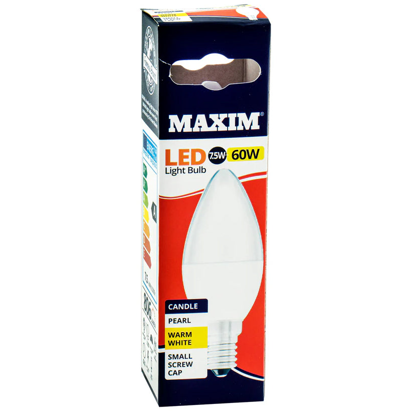 Maxim Led Candle Ses Warm White Pearl Bulb 7.5w~60w