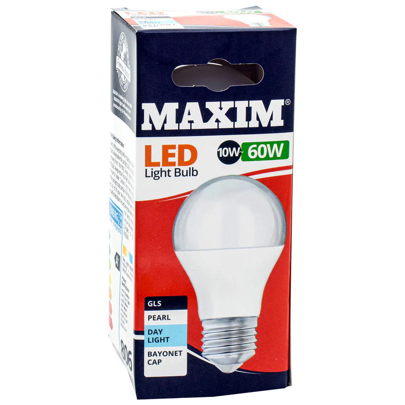 Maxim Led Gls Es Day Light Pearl Bulb 10w~60w