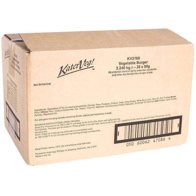 Kater Veg Vegetable Burger (Uncoated) 36x90g