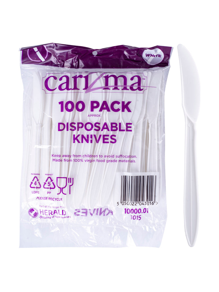 Carizma White Plastic Knife 1000Pcs