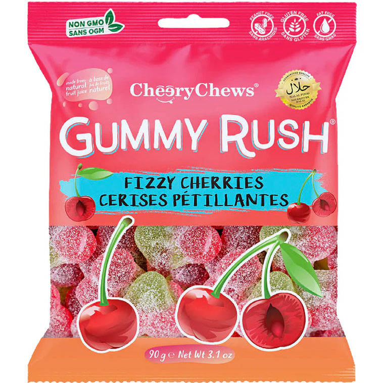 Gummy Rush Fizzy Cherries 12x90gr
