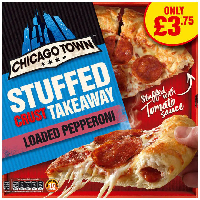 Chicago Town Stuffed Crust Pepperoni Pizza 490g PMÃƒÆ’Ã†â€™ÃƒÂ¢Ã¢â€šÂ¬Ã…Â¡ÃƒÆ’Ã¢â‚¬Å¡Ãƒâ€šÃ‚Â£3.75