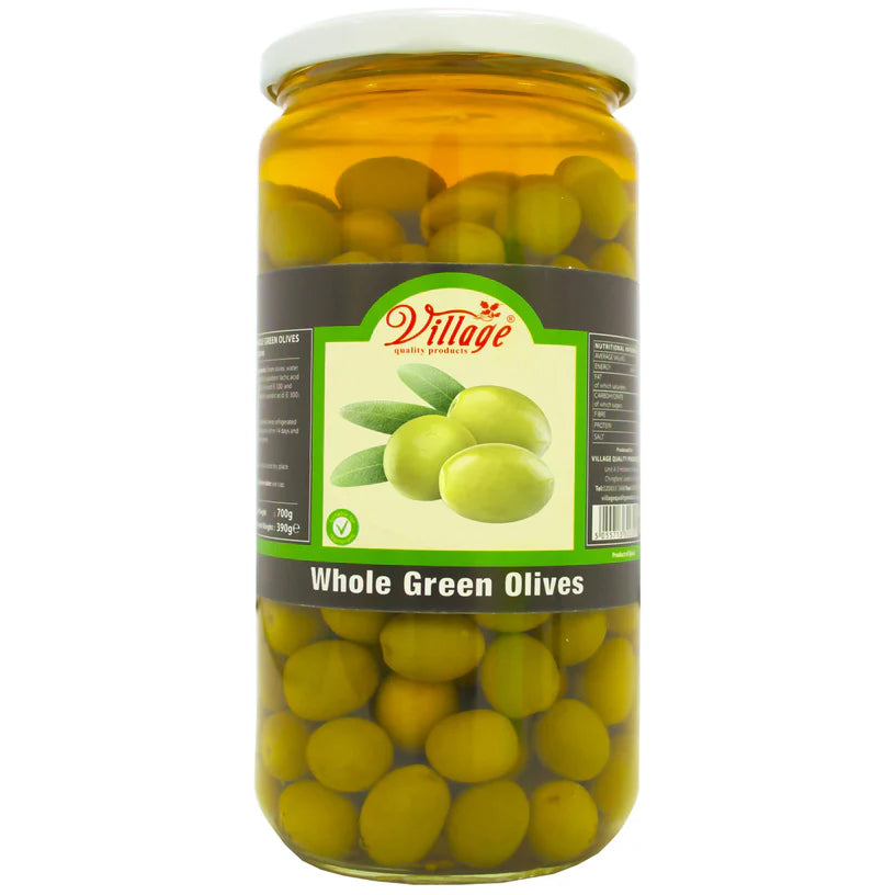 Village Whole Green Olives (JAR) 720ml