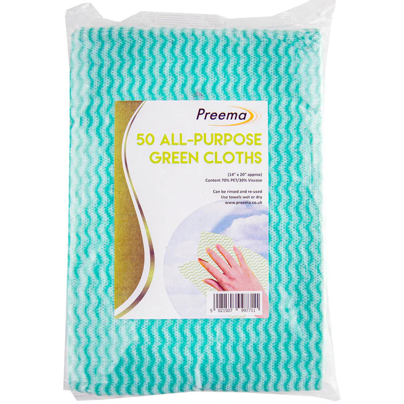 Preema All Purpose Cloths Green 1x50pcs