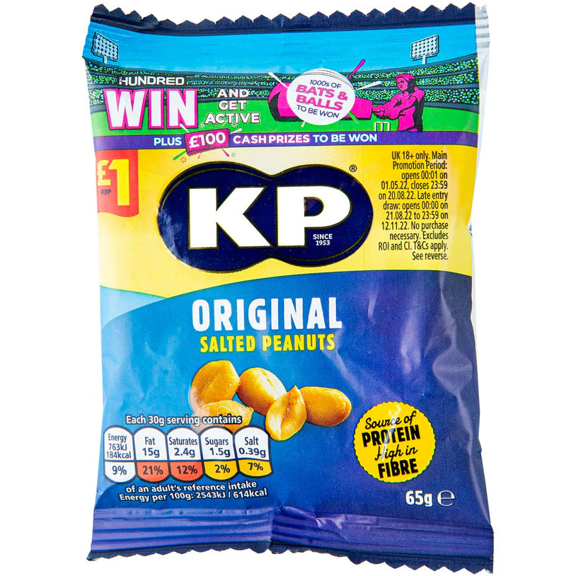 KP Original Salted Peanuts PM £1.25 16x65g