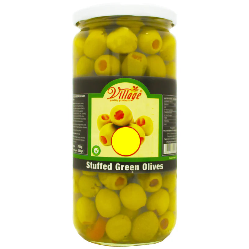 Village Stuffed Green Olives (JAR) 720ml