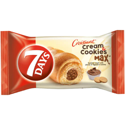 7DAYS Max Cream Cookies Hazelnut Croissants 20x80g