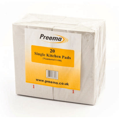 Preema Single Kitchen Waiter Pads 1x20 Pcs