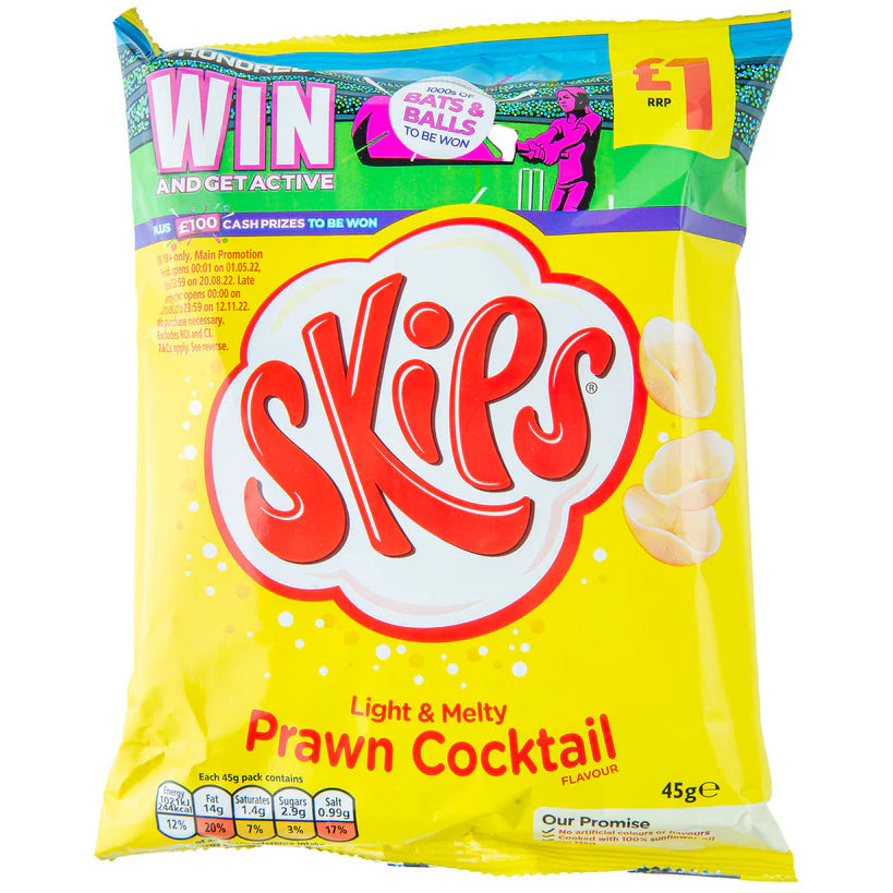 Skips Prawn Cocktail Crisps PM £1.25 16x45g
