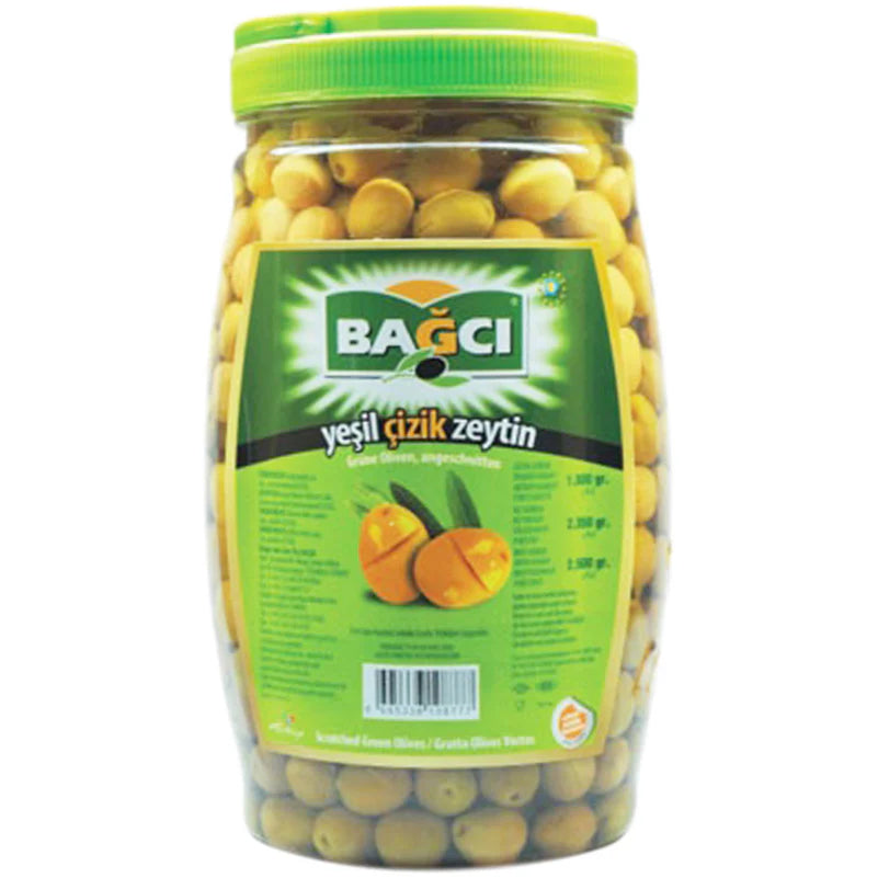 BAGCI Green Scratched [Cizik] Olives (PET) 1.5kg