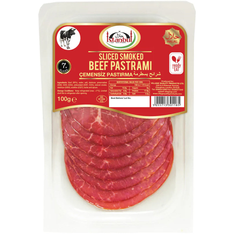 Istanbul Sliced Smoked Beef Pastrami (208) 100g