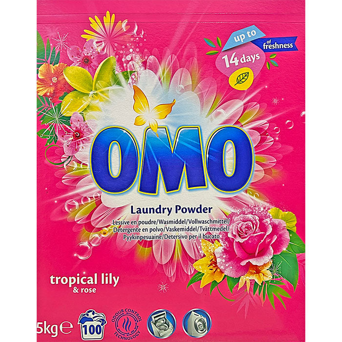 Omo Waschmittel Pulver Tropical Lily & Rose 100W 5Kg