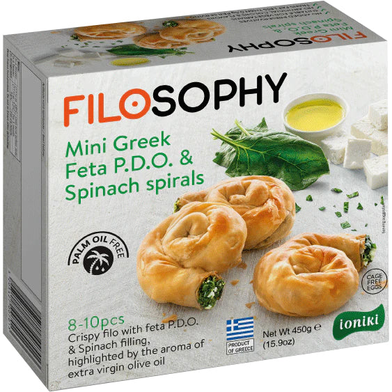 Ioniki FiloSophy Mini Spiral Pies Feta & Spinach 500g